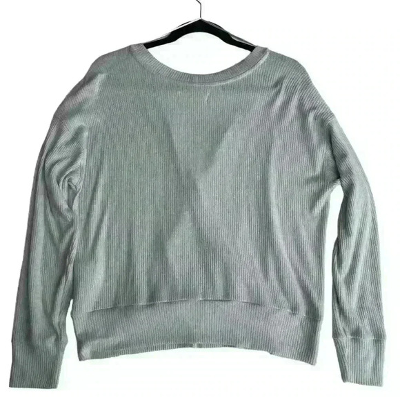 Lucky Brand Sweater Women's XS Wrap Ribbed Knit Stretchy Light Grey - Picture 3 of 7